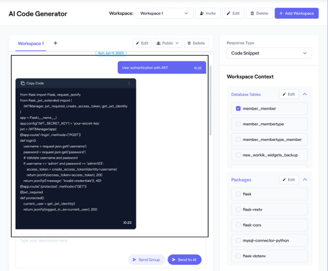 AI backend code generator | Try context-driven code generation for free