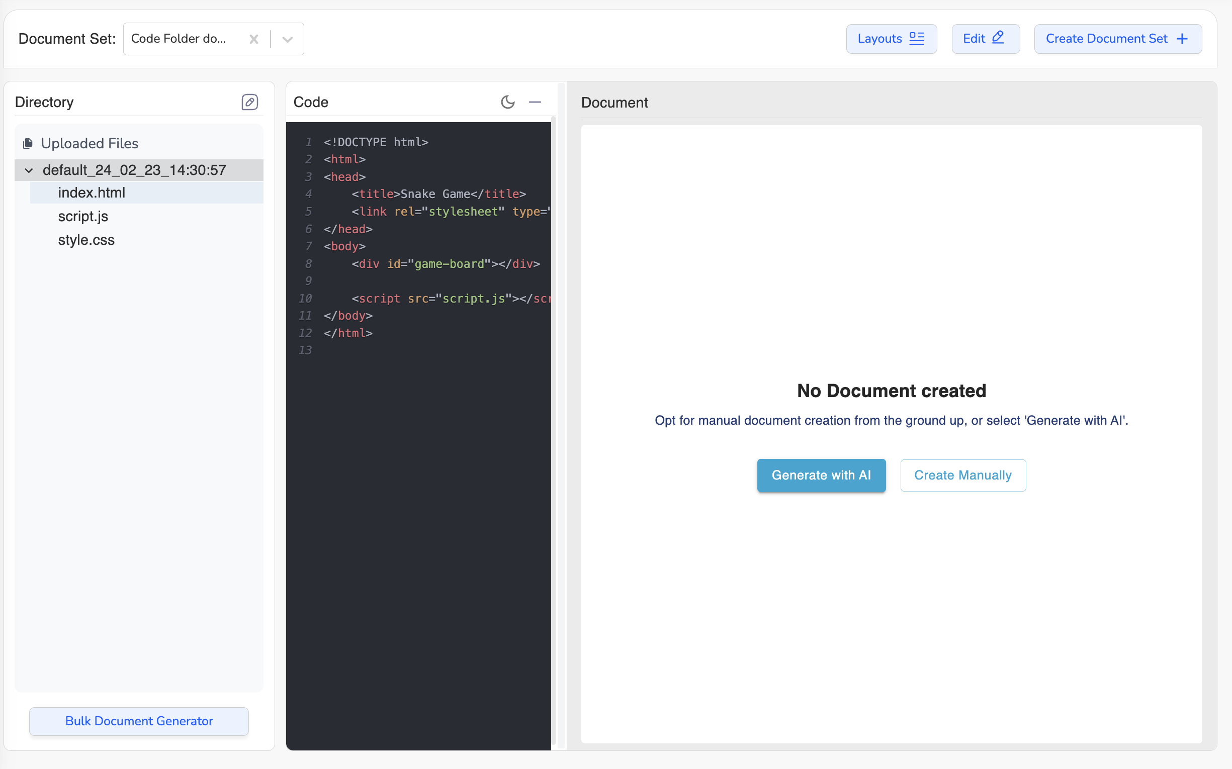 AI-Powered Code Documentation: Effortlessly document your codebase with AI.